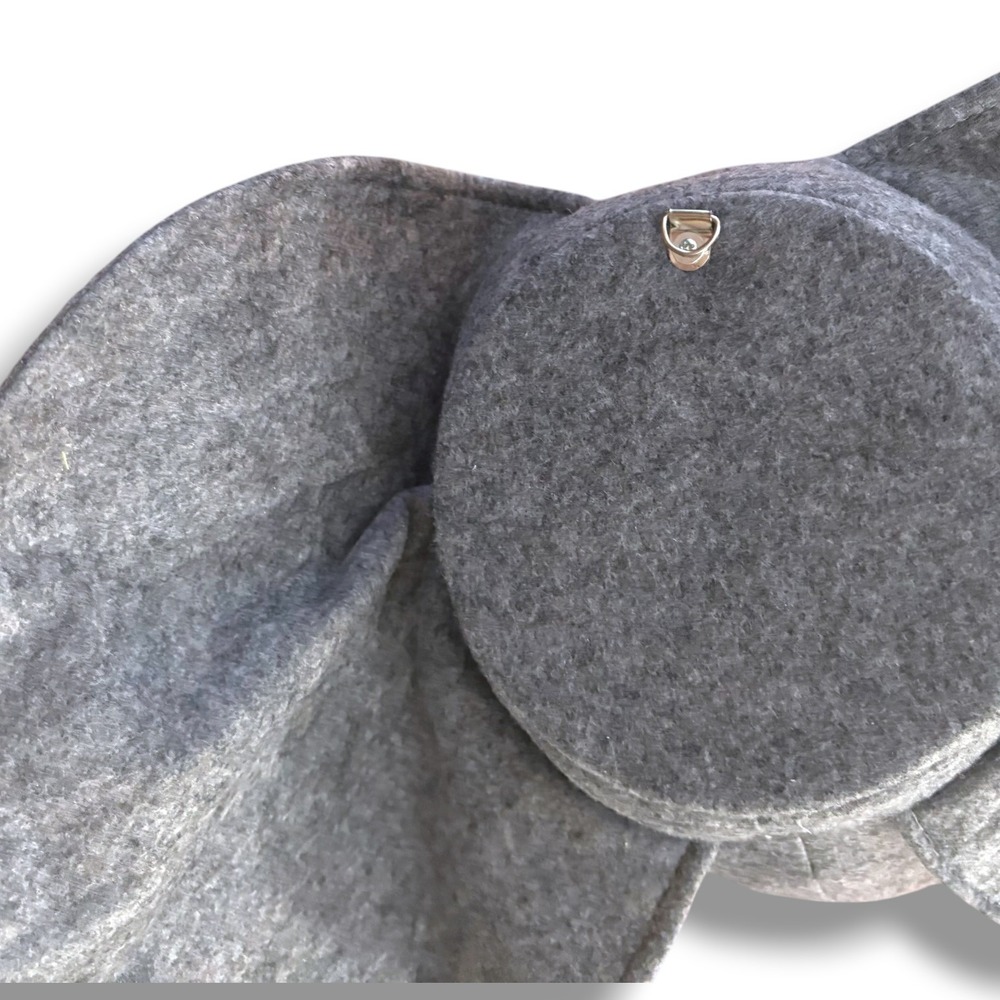 Grey Felt Elephant Head Wall Mount Plush Safari Nursery Decor Large - Picture 5 of 5
